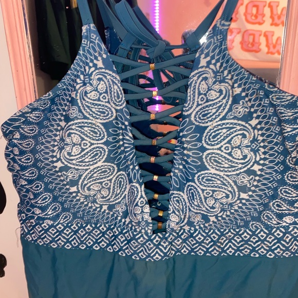 blue halter top bathing suit size XL - Picture 2 of 3